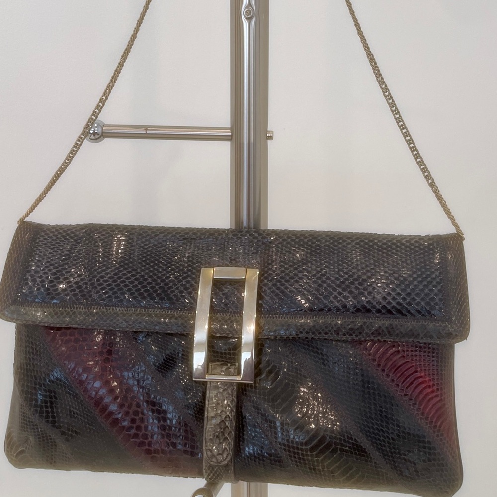 Bags by Varon
Multicolor Patchwork Snakeskin leather clutch